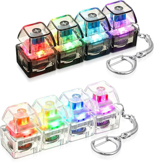 Light-Up Fidget Keychain Keyboard - 4-Button Clicker for Stress Relief & Sensory Play